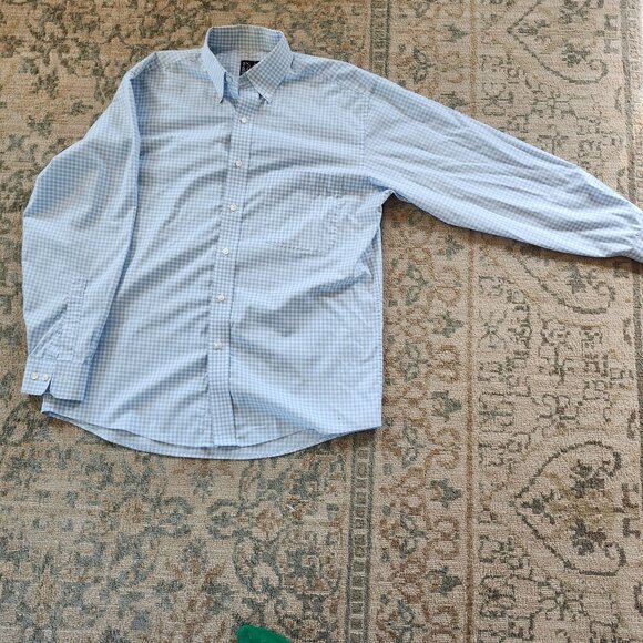 Jos a bank traveler collection button down collar solid dress shirt blue size M - Picture 11 of 12